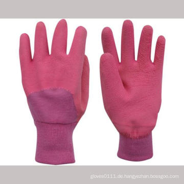 Interlock Liner beschichtet offenen Latex Knit Handgelenk Handschuh